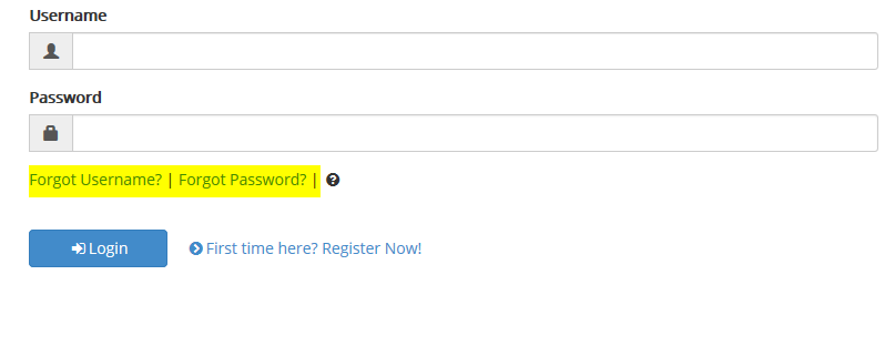 Username and Password