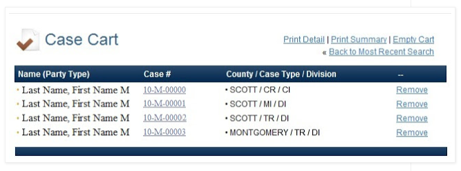 CourtNet 2.0 Case Cart Feature – KCOJ eCourts Help